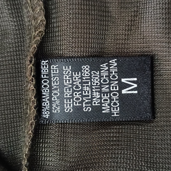 Lush Bamboo & Polyester Olive Midi Dress with Frayed Ruffle Detail - Picture 5 of 7